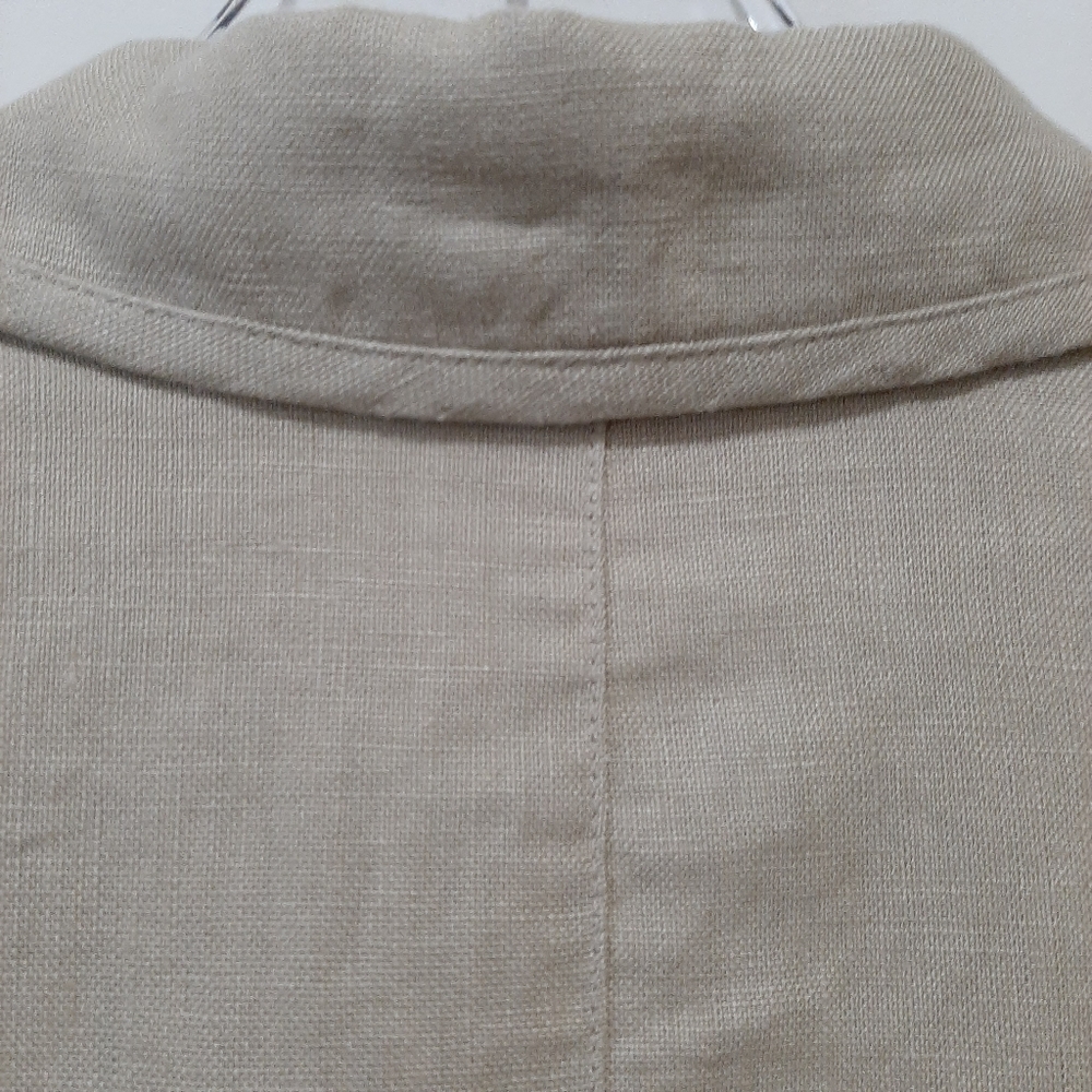 H&M Khaki Tan Linen Blazer Size 10 - Picture 4 of 11